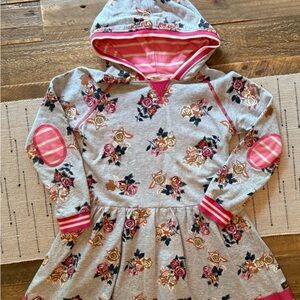 New Matilda Jane Gray Floral Hoodie Dress